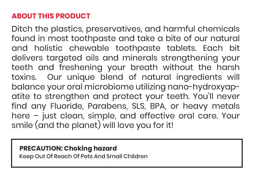 HEAL- Compact Toothpaste Chewable Bites- (Bulk order of 12)