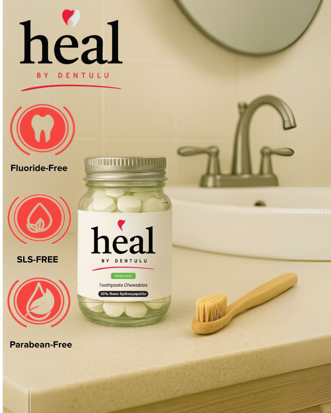 Heal- Toothpaste Chewable Bites (Bulk order of 12)