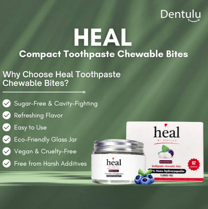 HEAL- Compact Toothpaste Chewable Bites- (Bulk order of 12)